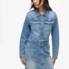 Robe en jean à ceinture Robe en jean à ceinture