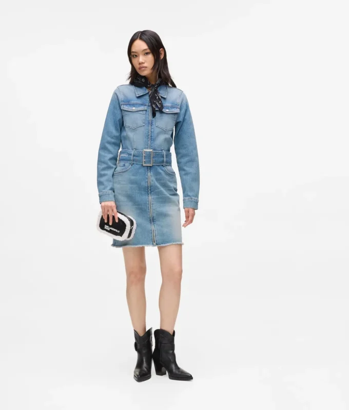 Robe en jean à ceinture Robe en jean à ceinture