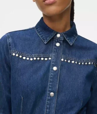 Robe en jean cloutée
