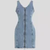 ROBE EN JEAN À COL EN V ROBE EN JEAN À COL EN V