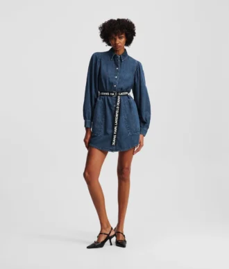 ROBE EN JEAN À MANCHES BOUFFANTES