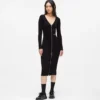 Robe en maille avec fermeture éclair sur le devant Robe en maille avec fermeture éclair sur le devant
