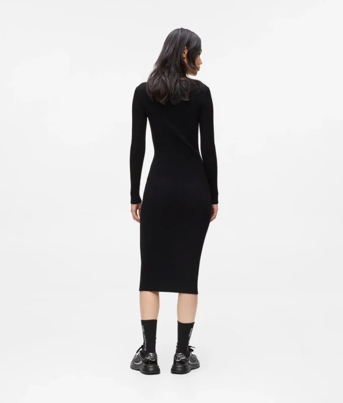 Robe en maille avec fermeture éclair sur le devant Robe en maille avec fermeture éclair sur le devant
