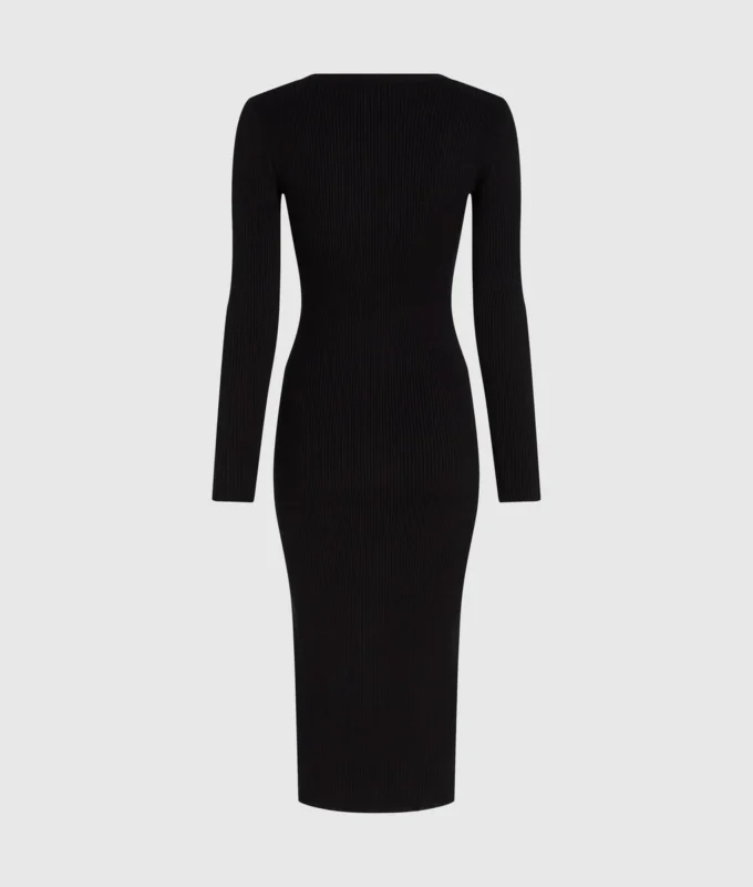Robe en maille avec fermeture éclair sur le devant Robe en maille avec fermeture éclair sur le devant