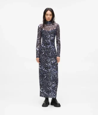 Robe en maille imprimée intégralement
