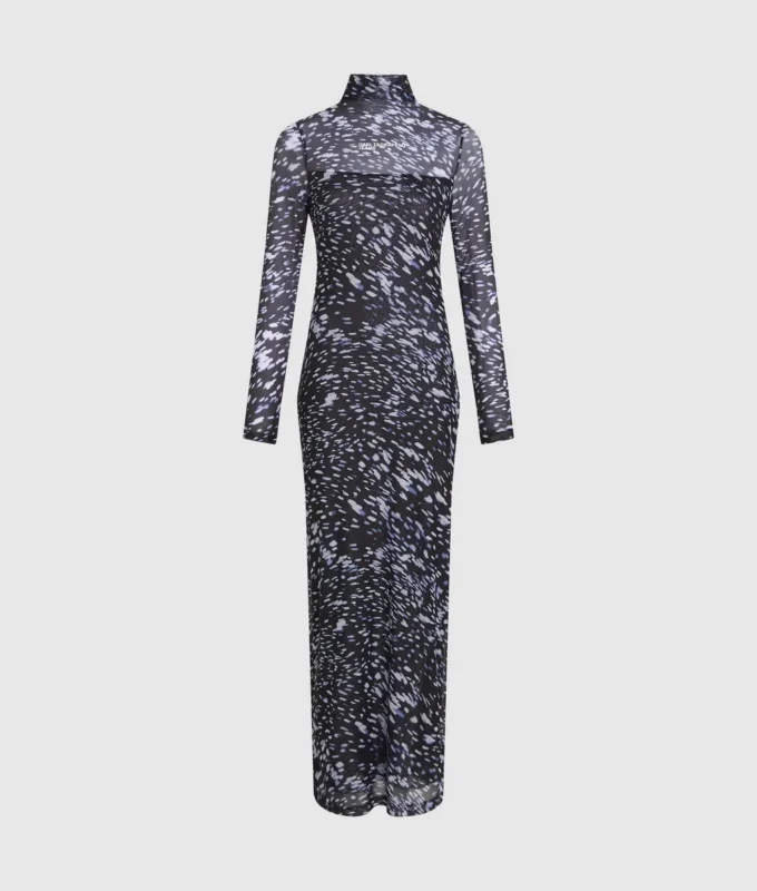 Robe en maille imprimée intégralement Robe en maille imprimée intégralement
