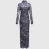 Robe en maille imprimée intégralement Robe en maille imprimée intégralement