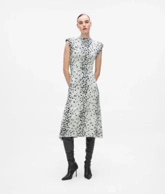 Robe en maille léopard des neiges