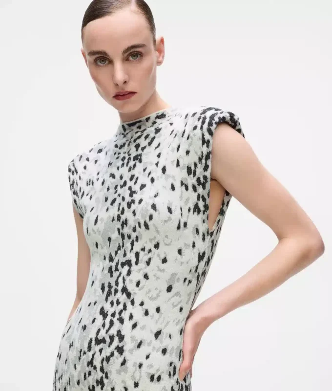 Robe en maille léopard des neiges Robe en maille léopard des neiges