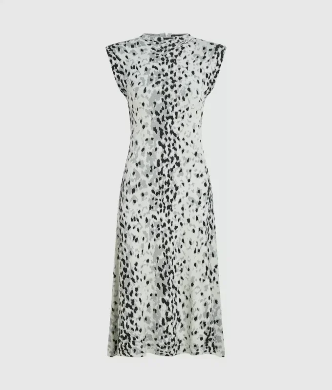 Robe en maille léopard des neiges Robe en maille léopard des neiges