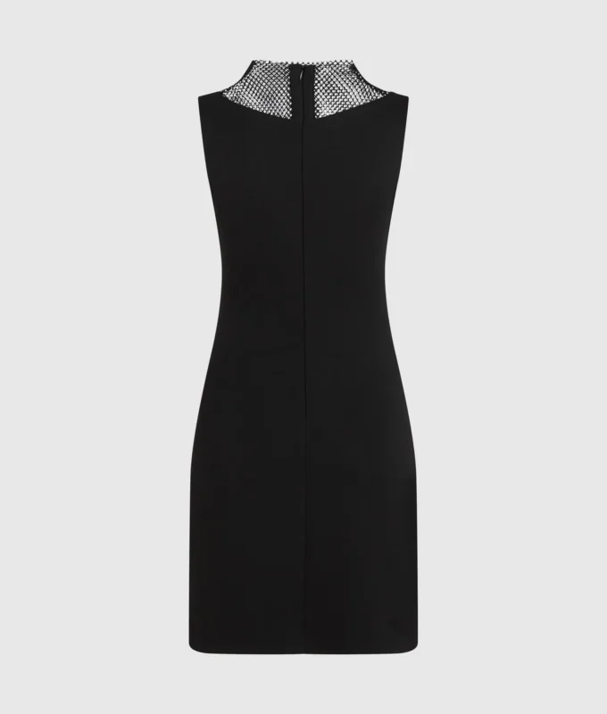 Robe en maille strass à col en V Robe en maille strass à col en V