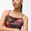 Robe en satin imprimée intégralement Robe en satin imprimée intégralement