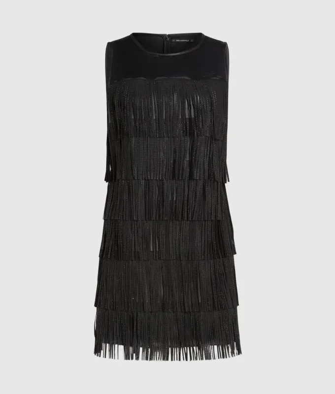 Robe à franges en simili cuir Robe à franges en simili cuir
