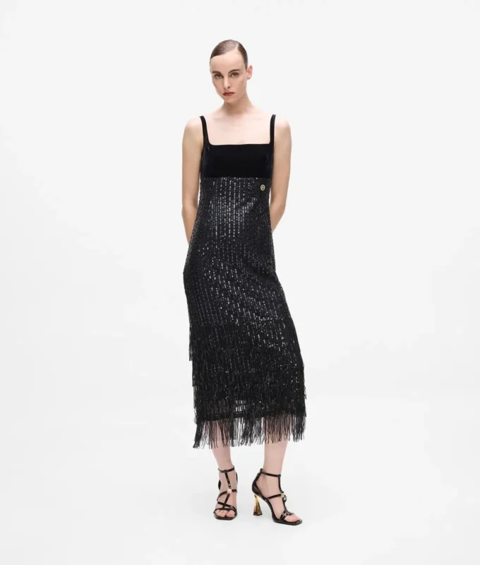Robe à franges et paillettes
