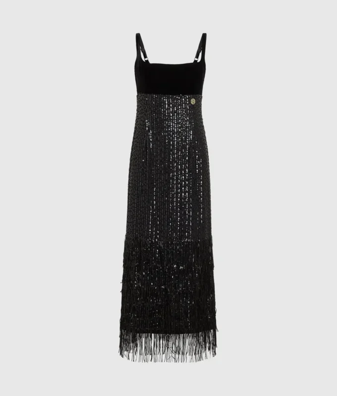 Robe à franges et paillettes