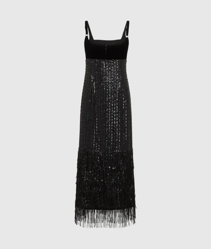 Robe à franges et paillettes