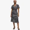 Robe à imprimé éventail et col en V