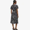 Robe à imprimé éventail et col en V