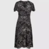 Robe à imprimé éventail et col en V