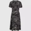 Robe à imprimé éventail et col en V