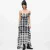 Robe longue en maille à carreaux Robe longue en maille à carreaux