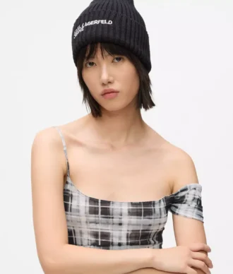 Robe longue en maille à carreaux