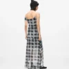 Robe longue en maille à carreaux Robe longue en maille à carreaux