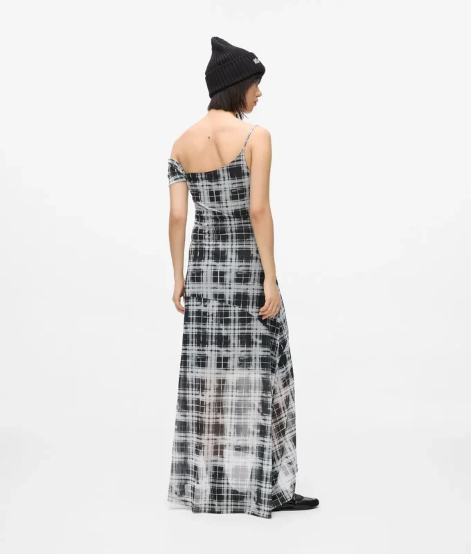Robe longue en maille à carreaux Robe longue en maille à carreaux
