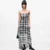 Robe longue en maille à carreaux Robe longue en maille à carreaux