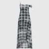 Robe longue en maille à carreaux Robe longue en maille à carreaux