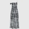 Robe longue en maille à carreaux Robe longue en maille à carreaux