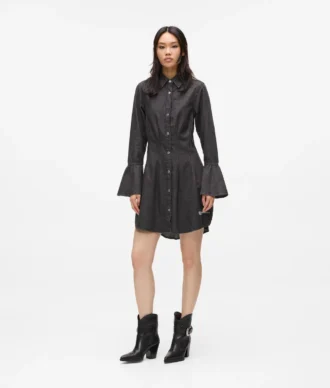Robe évasée en denim
