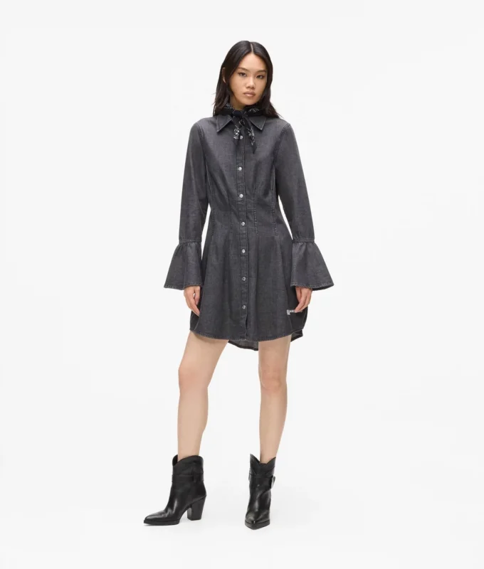 Robe évasée en denim Robe évasée en denim