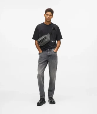 Sac banane en denim délavé