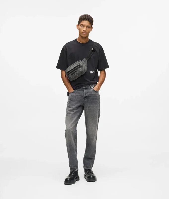 Sac banane en denim délavé
