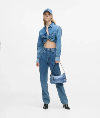 Sac à bandoulière en denim à boucles