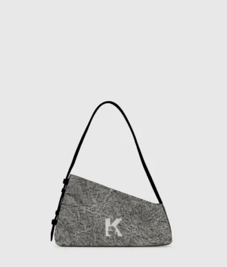Sac à bandoulière en denim géométrique