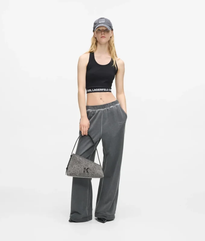 Sac à bandoulière en denim géométrique Sac à bandoulière en denim géométrique