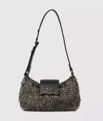 Sac à bandoulière K/Signature avec perles en forme de lune