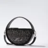 Sac à bandoulière rond à paillettes K/Signature