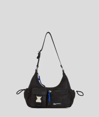 SAC À BANDOULIÈRE UTILITAIRE EN DENIM ENDUIT