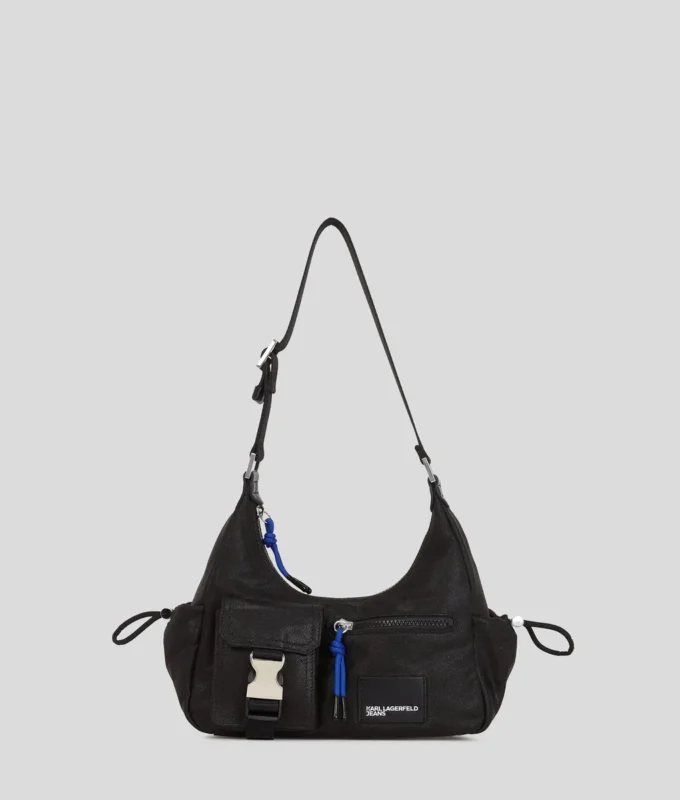 SAC À BANDOULIÈRE UTILITAIRE EN DENIM ENDUIT SAC À BANDOULIÈRE UTILITAIRE EN DENIM ENDUIT