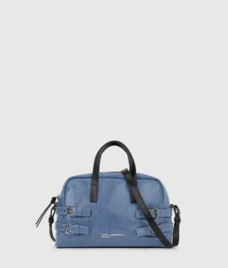 Sac bowling en denim à boucles