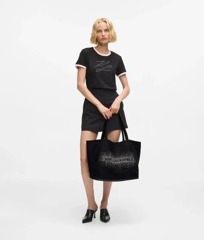 Sac cabas avec logo en strass Sac cabas avec logo en strass