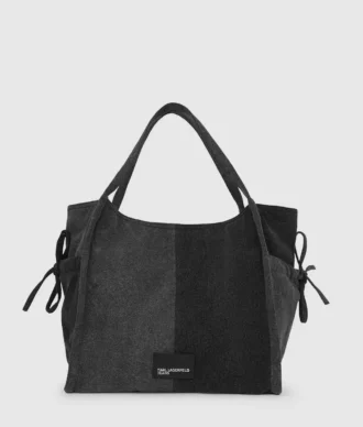 Sac cabas en denim bicolore