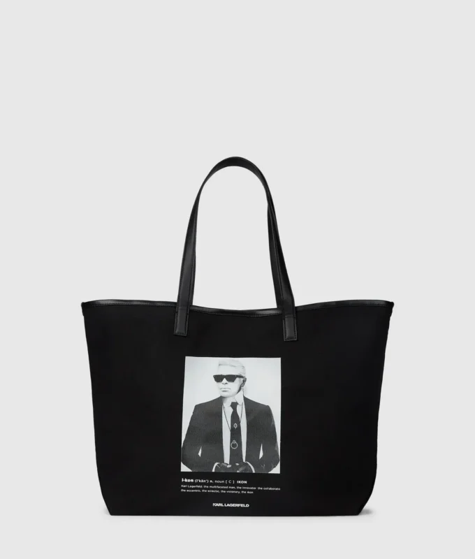 Sac cabas imprimé photo Karl