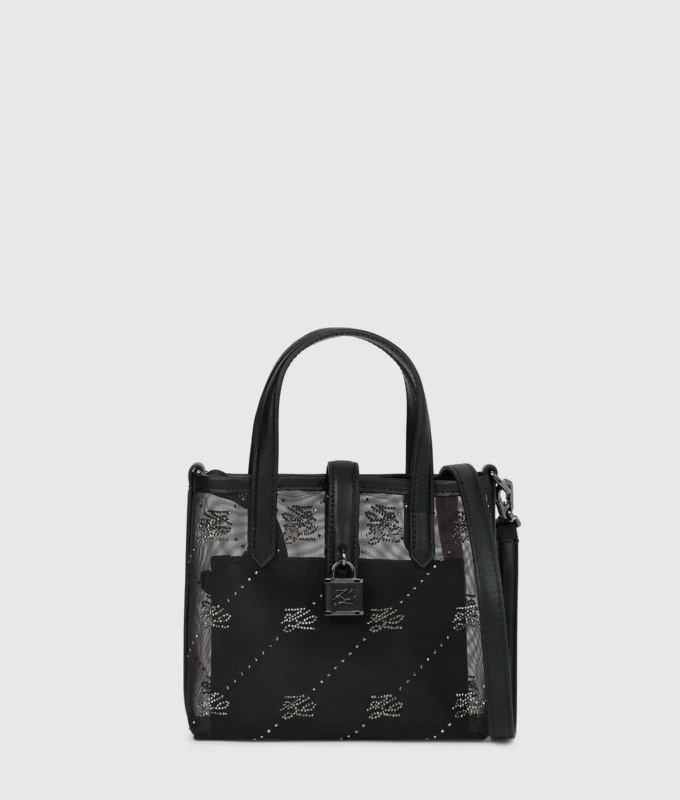 Sac cabas K/Autograph avec cadenas en strass
