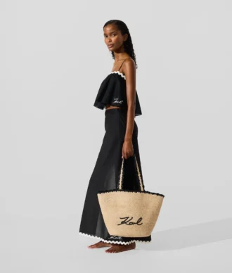 Sac de plage festonné K/Signature