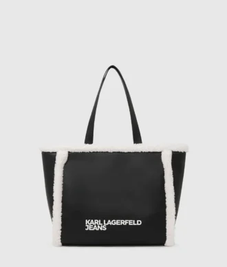 Sac fourre-tout en peau lainée