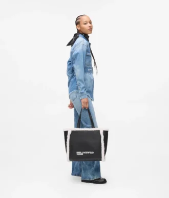 Sac fourre-tout en peau lainée